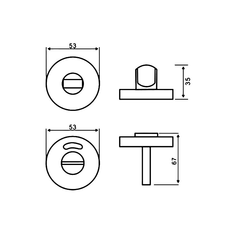 Round Rust-proof Toilet Cubicle Lock, Indicator With Green And Red - Image 2