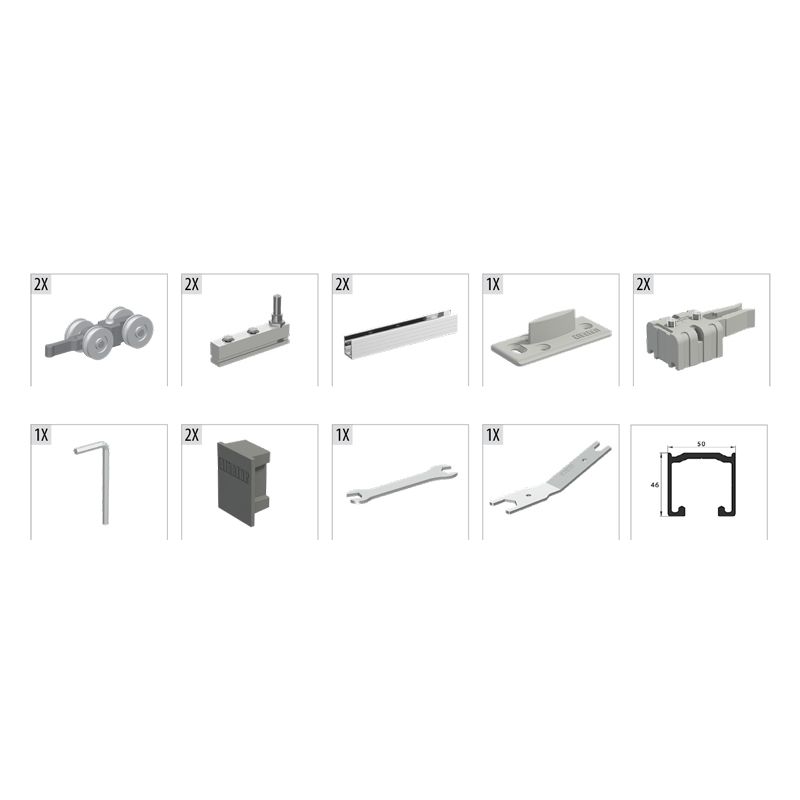 ALBATUR - 250 KG Adjustable sliding door system - has ball bearing - Image 3