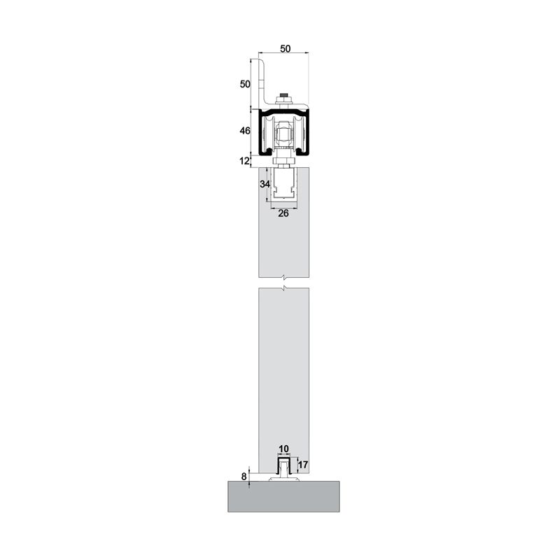 ALBATUR - 250 KG Adjustable sliding door system - has ball bearing - Image 4