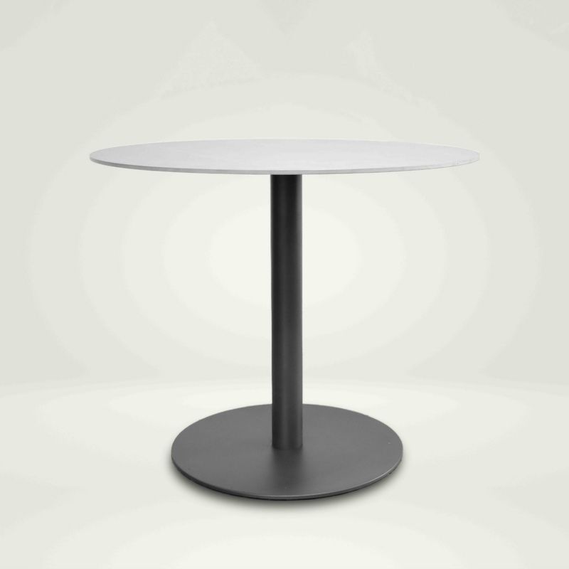 Garden outdoor dining set round table 90cm with 4 chairs in charcoal - Image 3