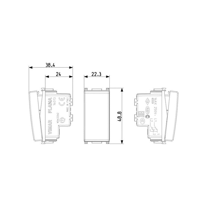 VIMAR - Plana 16 AX 250 V~ reversing switch White - Image 5