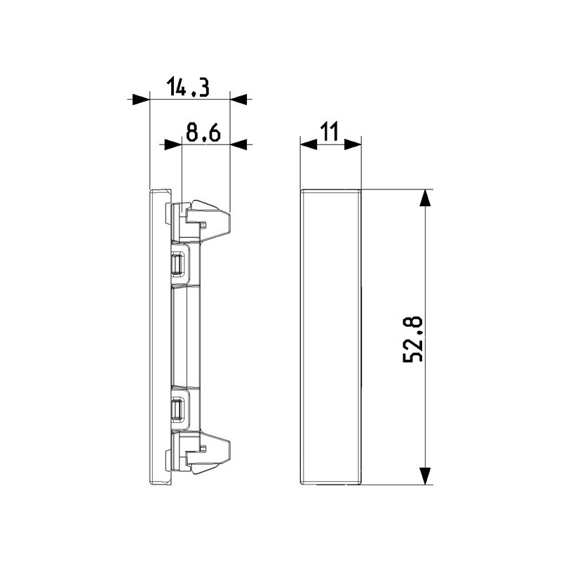 Vimar - LINEA, 1/2M blank module Black - Image 4