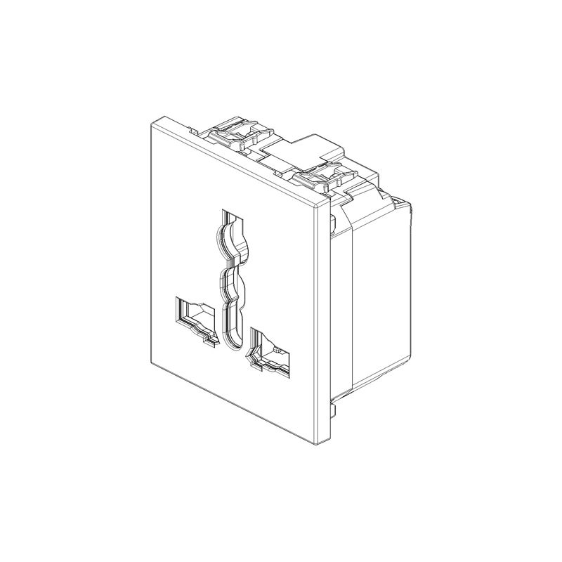 Vimar - LINEA, 2P+E 13A multistandard outlet, 2M, Black - Image 2