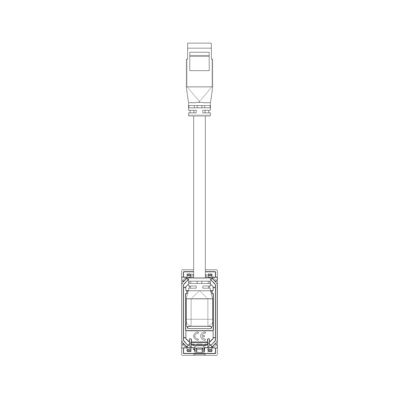 Vimar - LINEA, HDMI 2.1b outlet with 90° cable, 1M, Black - Image 3