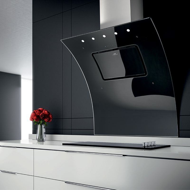 Opera 90 Wall Hood 90 Cm - Engine 886 M3 / H - Black Glass / Stainless Steel - Image 2