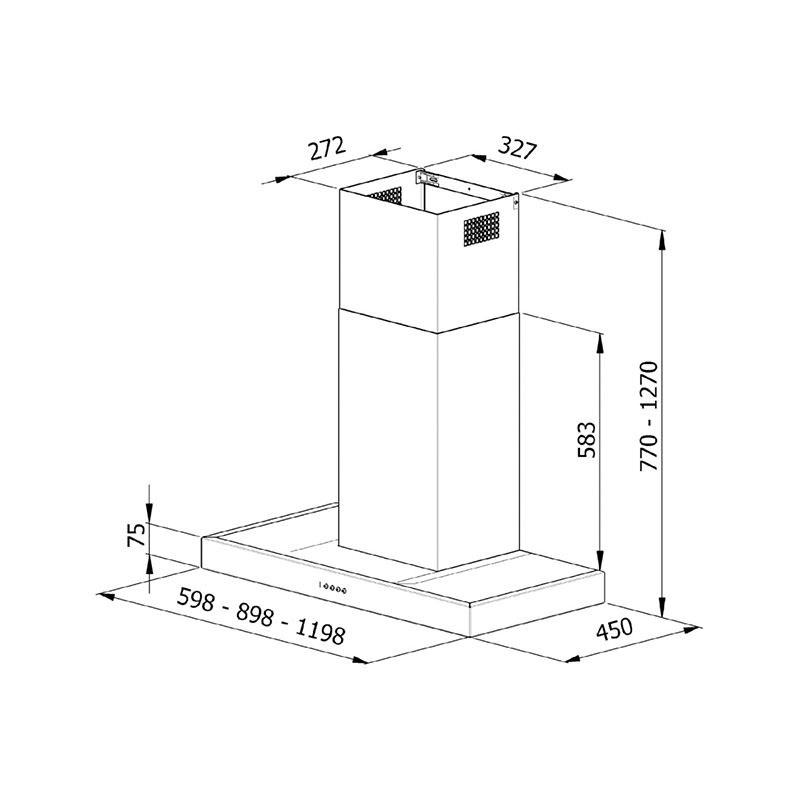 Neptune Evo 90/A Antracite Wall Hood 90 Cm - 440 M3 / H Engine - Anthracite - Image 3
