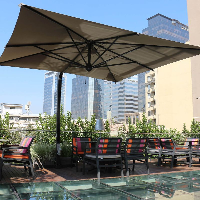 Galileo dark Umbrella 3M with retractable opening and closing system, Black X Biege - Image 7