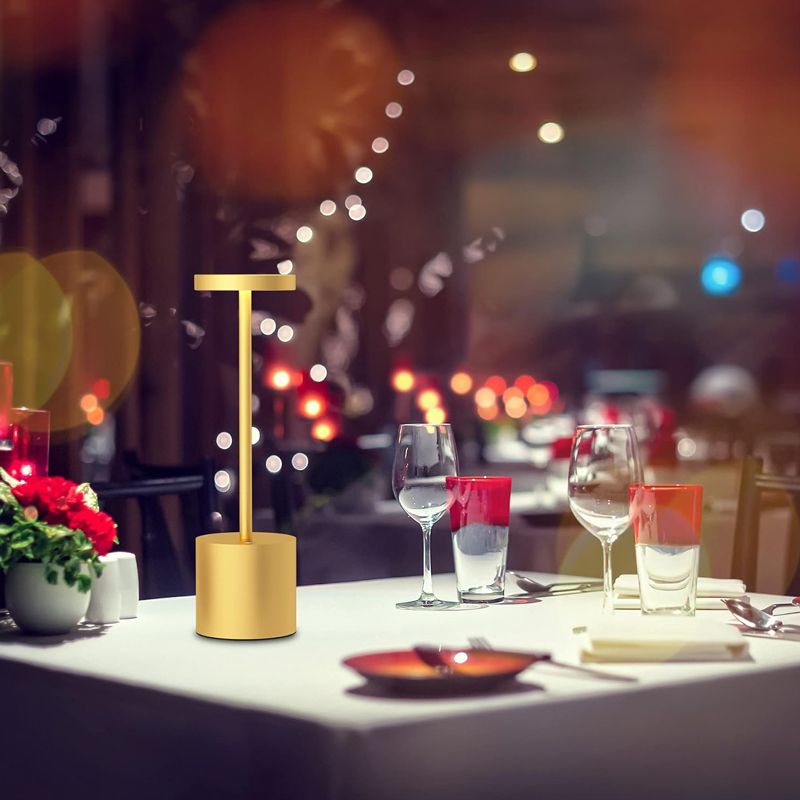 LED Cordless Table Lamp, Rechargeable Battery Operated Lamp, Portable Indoor and Outdoor Night Ligh, Gold - Image 4