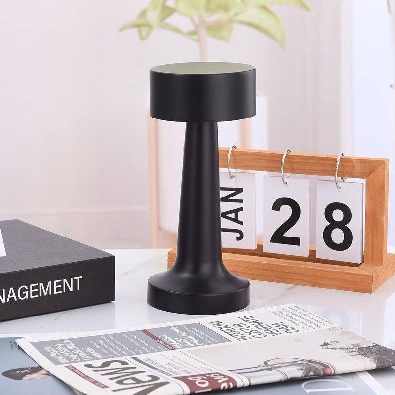 LED Portable Table Lamp with dimmable brightness for Indoor and Outdoor use, Black - Image 2