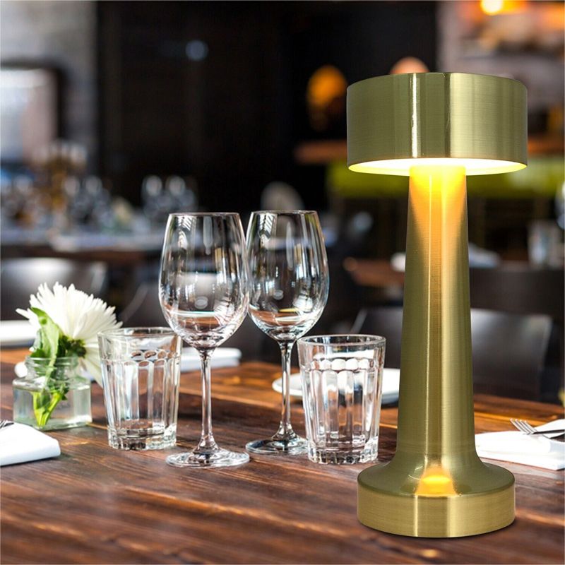 LED Portable Table Lamp with dimmable brightness for Indoor and Outdoor use, Gold - Image 2