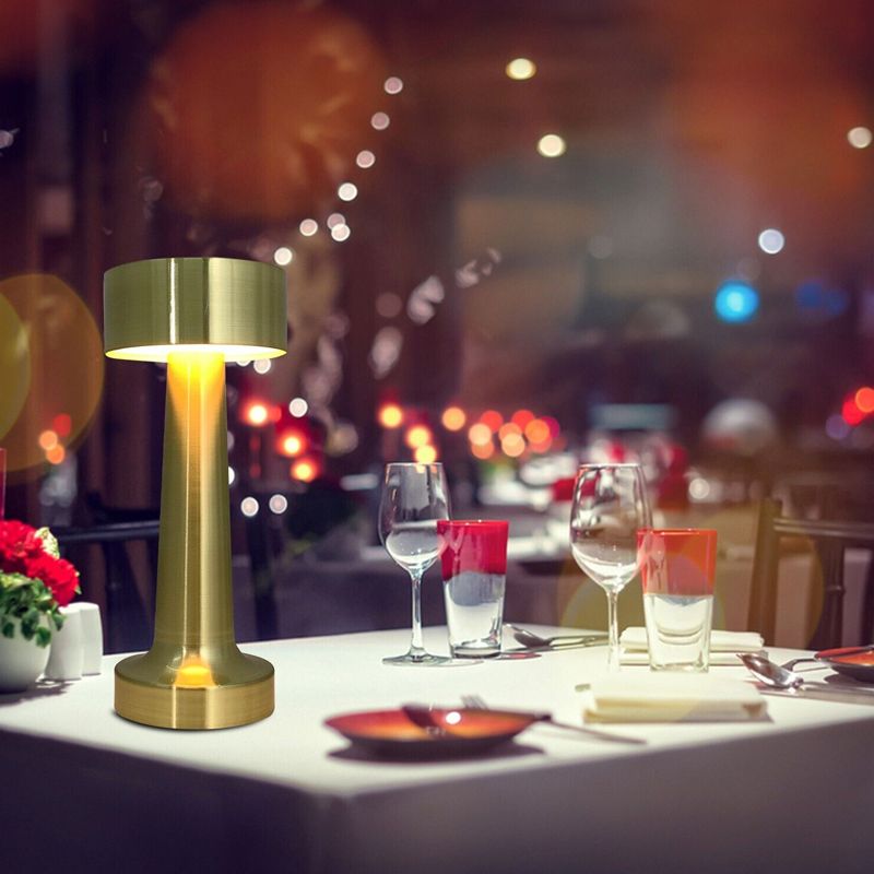 LED Portable Table Lamp with dimmable brightness for Indoor and Outdoor use, Gold - Image 3