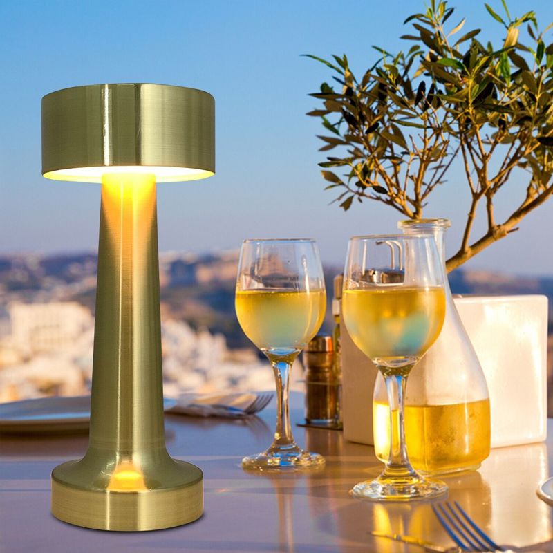 LED Portable Table Lamp with dimmable brightness for Indoor and Outdoor use, Gold - Image 4