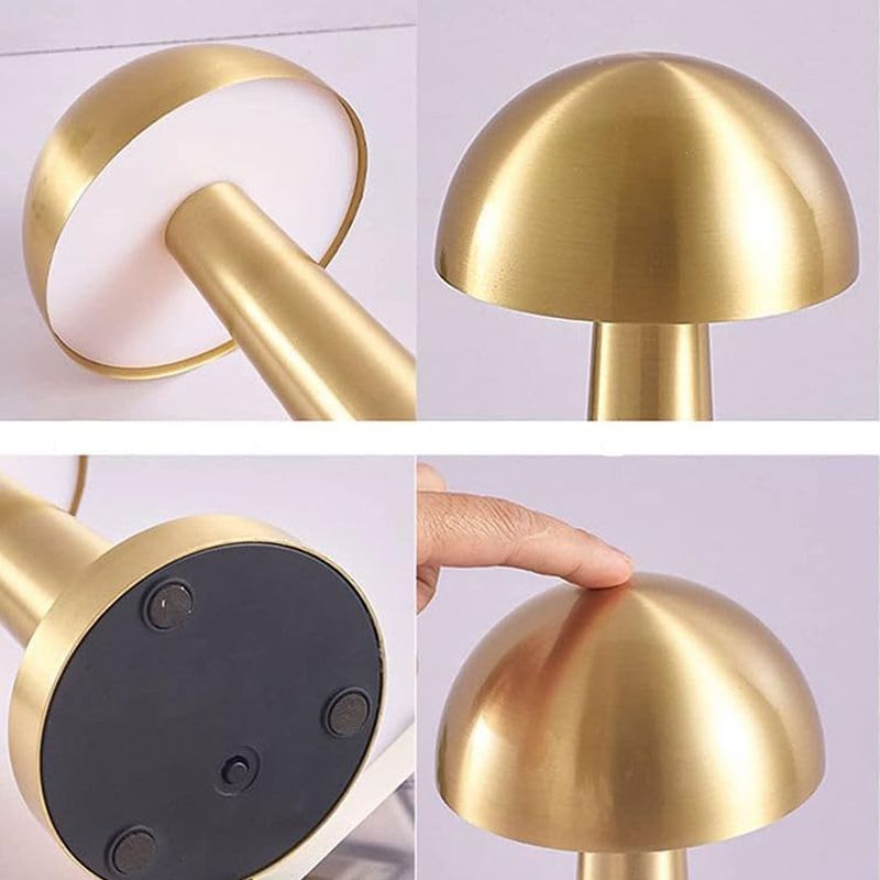 Portable cordless LED table lamp touch control, USB rechargeable, metal, Satin Gold - Image 7