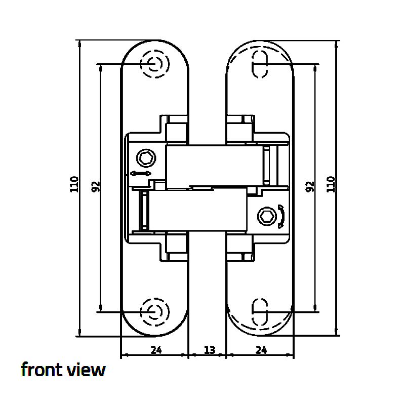 Concealed Door Hinge 2Hinges 40Kg-3Hinges 60Kg, Black - Image 2