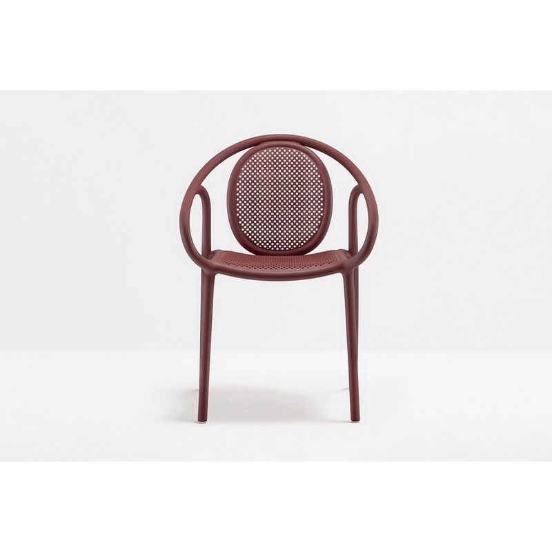 Plastic Armchair-Burgundy - Image 2