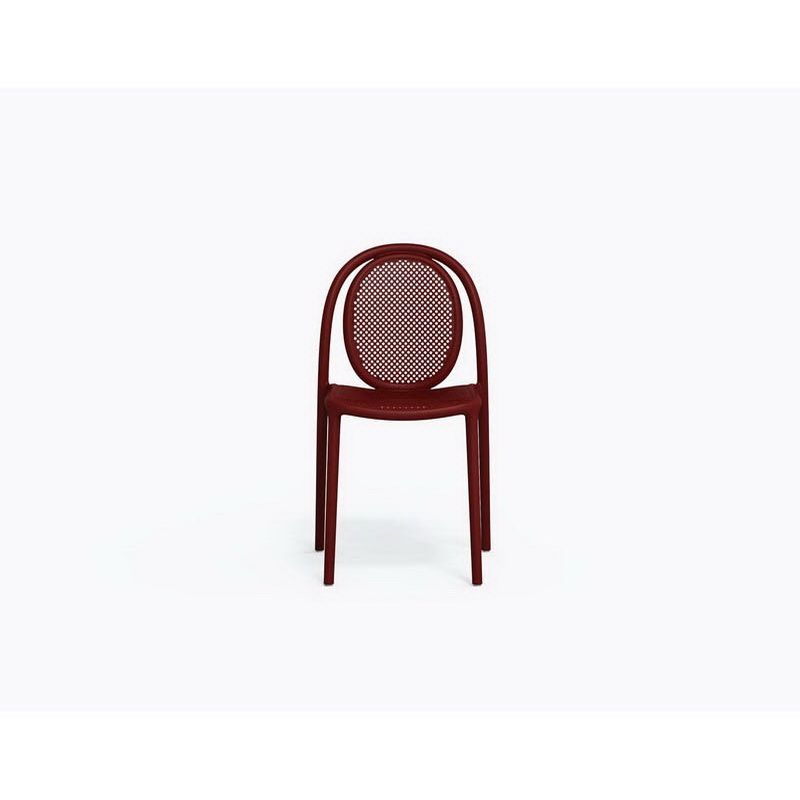 Remind, Plastic Outdoor Chair-Burgundy - Image 2