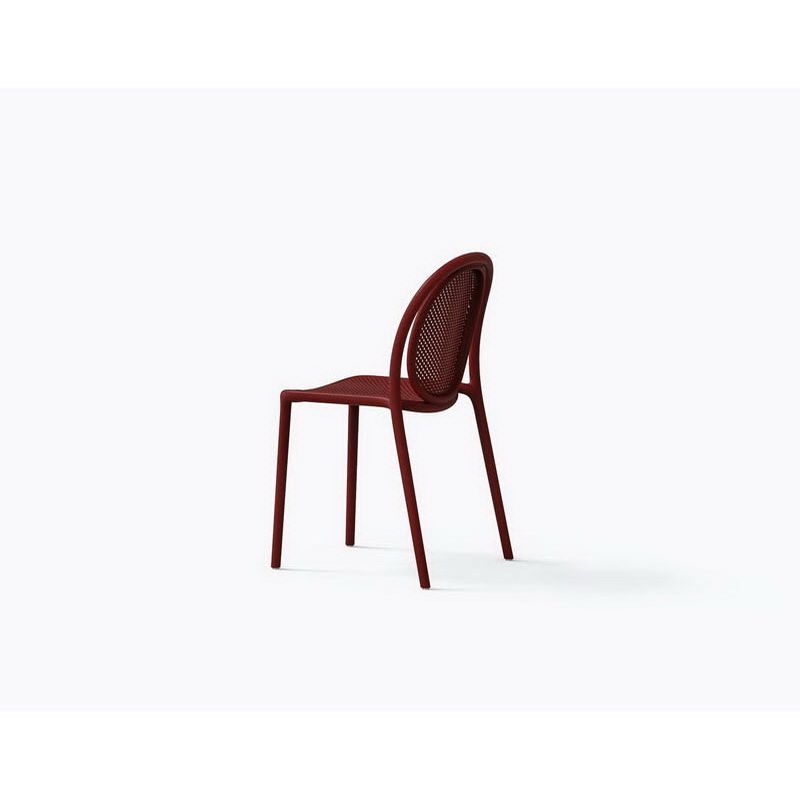 Remind, Plastic Outdoor Chair-Burgundy - Image 3