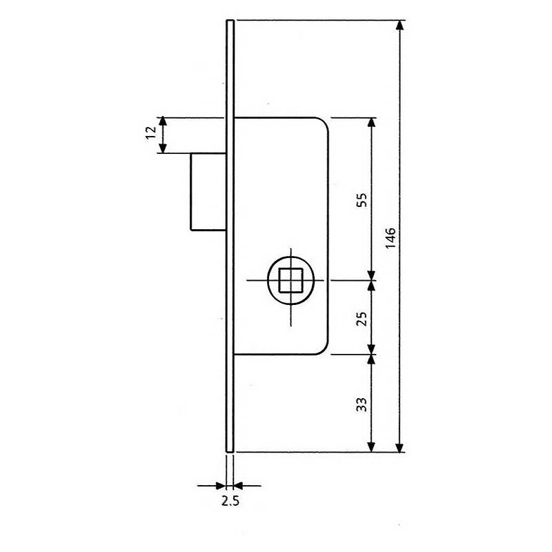 Single Point Lock For Metal Profiles, 20Mm Entry, Stainless Steel - Image 2