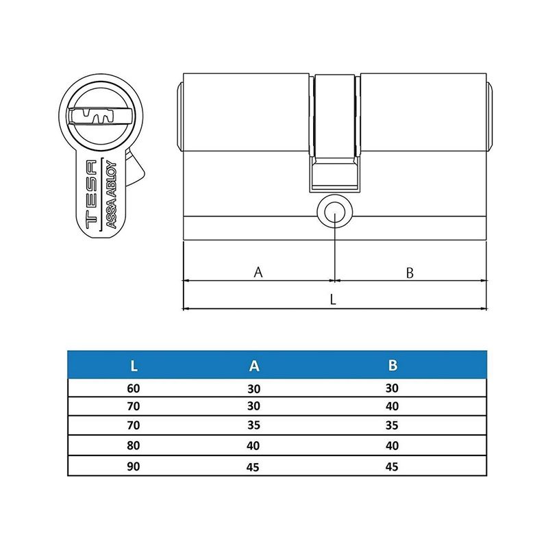 Silver Security Cylinder T60 8 Cm - Image 2