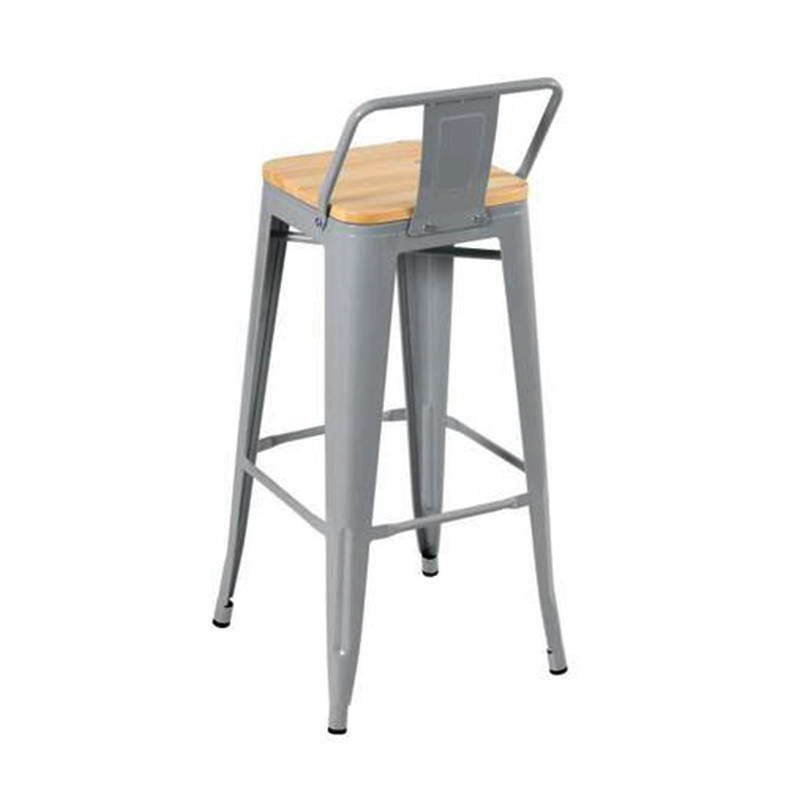 Metal Bar Stool Silver - Image 2