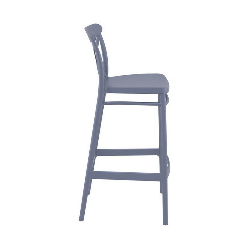 Siesta - Cross barstool 75 for indoor and outdoor, Dark Grey - Image 2