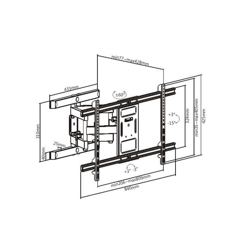 Solid Full-Motion Tv Wall Mount - Image 2