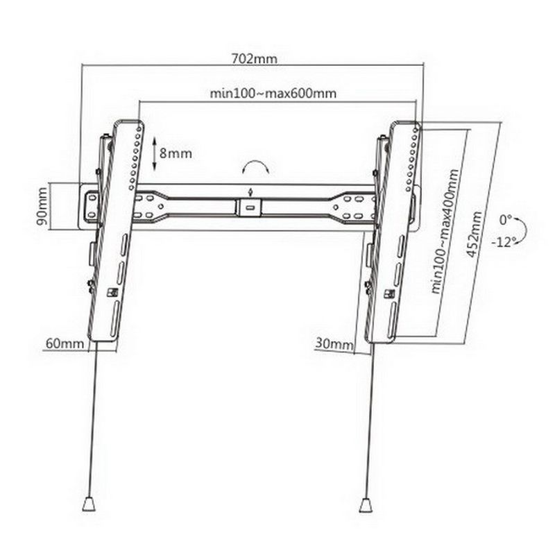 Ultra-Slim Tilt Tv Wall Mount Fits 37"-70" Tv - Image 2