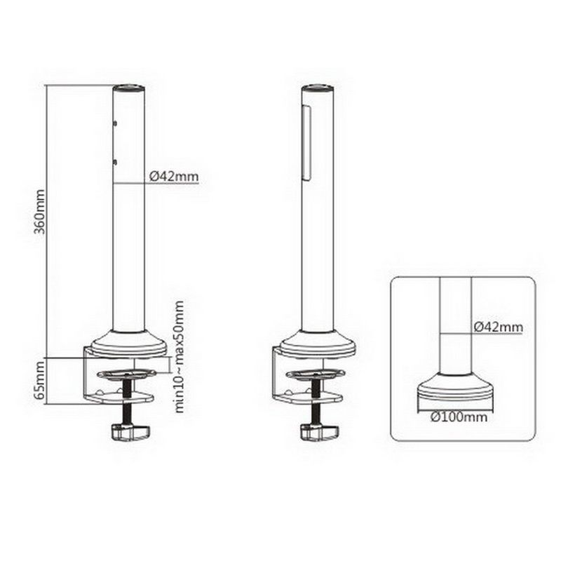 Slatwall Desk Mounting Pole - Image 2