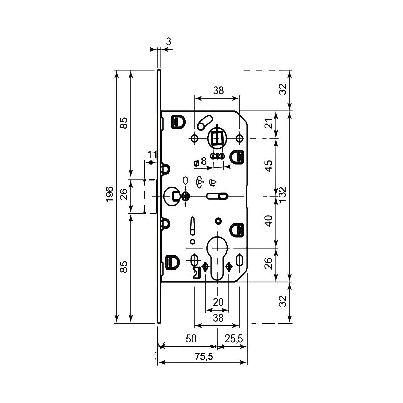 Smart Magnetic Lock For Internal Doors Euro Profile Without Cylinder, Polished Nickle - Image 4