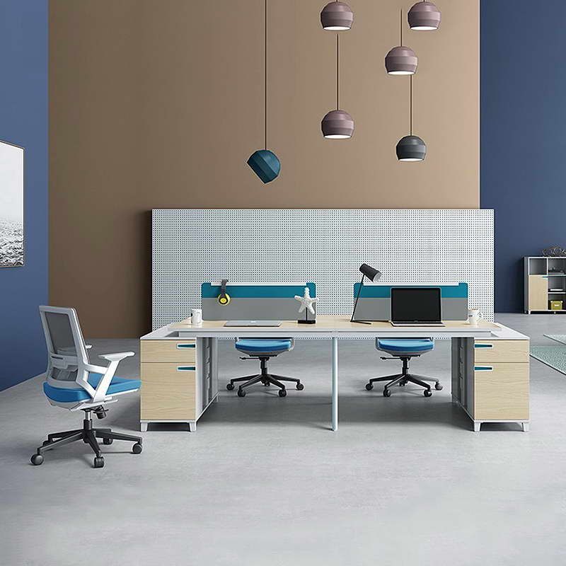 Office Furniture 4 Staff Workstation, White - Image 3
