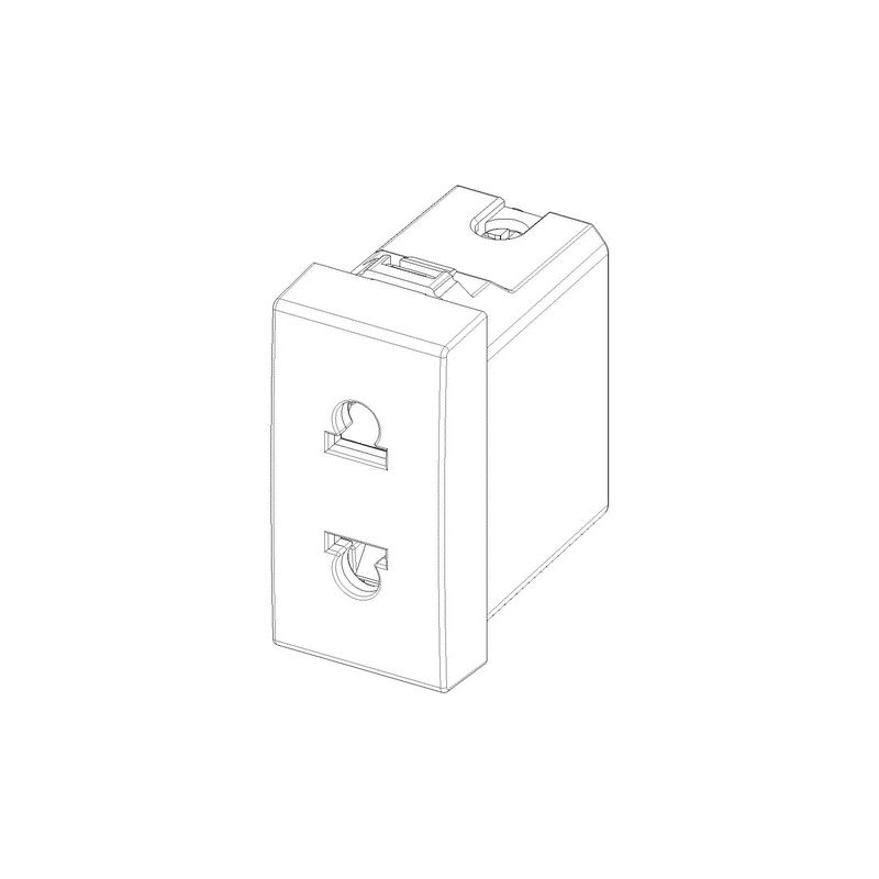 Neve Up 2P 16A Usa+Eu Ø4,8Mm Sicury Socket Outlet Carbon Matt - Image 2