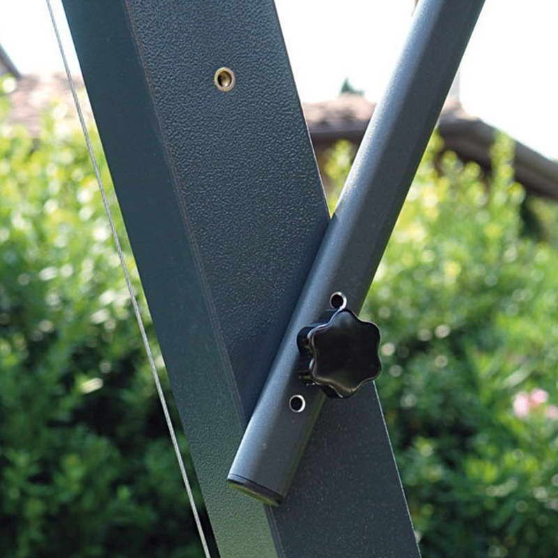 Napoli Braccio Umbrella 3M anthracite aluminium frame, Cloth Color Beige with valance - Image 5