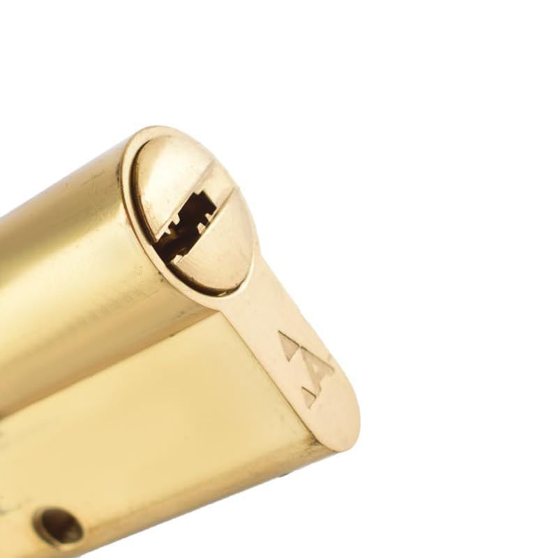 Ahram Euro Profile Cylinder 8 cm, 5 pins, Keys both ends, 5 Computer keys, Bright Brass - Image 2