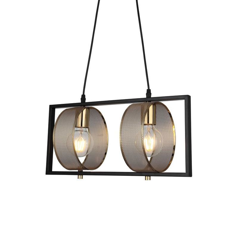 Modern Pendant Chandelier 2XE27 Black X Gold - Image 4