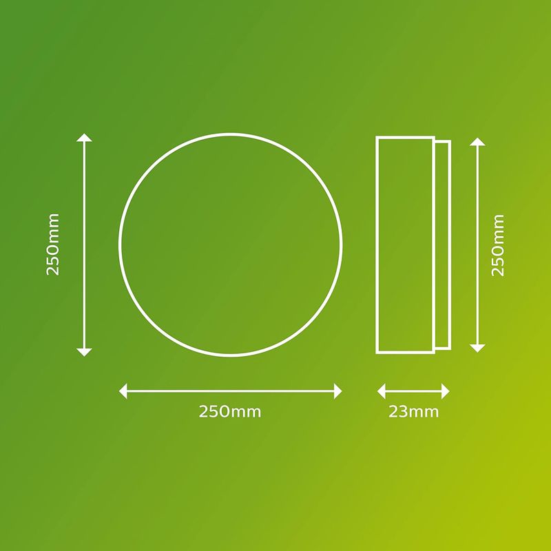 Philips - Outdoor Superslim Ceiling LED Light 15W 4000K SceneSwitch, Three light settings, IP54 Water Resistant, White - Image 8