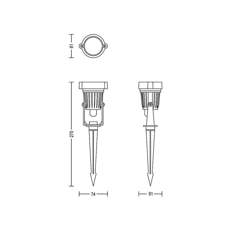 Philips - Outdoor Low Voltage Caper Spotlight GardenLink 1* 1.5 W, 24 V, 180Lm, 2700 Kelvin, IP44, Black - Image 5