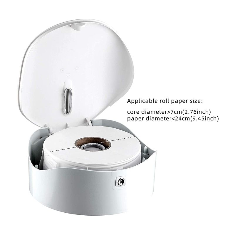 Toilet Paper Towel Dispenser Wall Mounted Jumbo Roll, White - Image 5