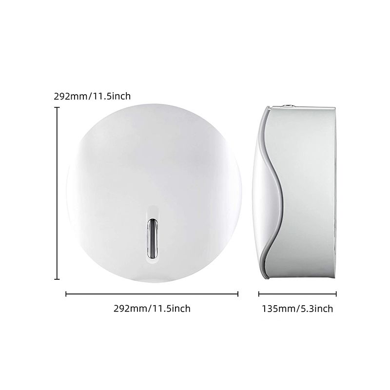 Toilet Paper Towel Dispenser Wall Mounted Jumbo Roll, White - Image 6