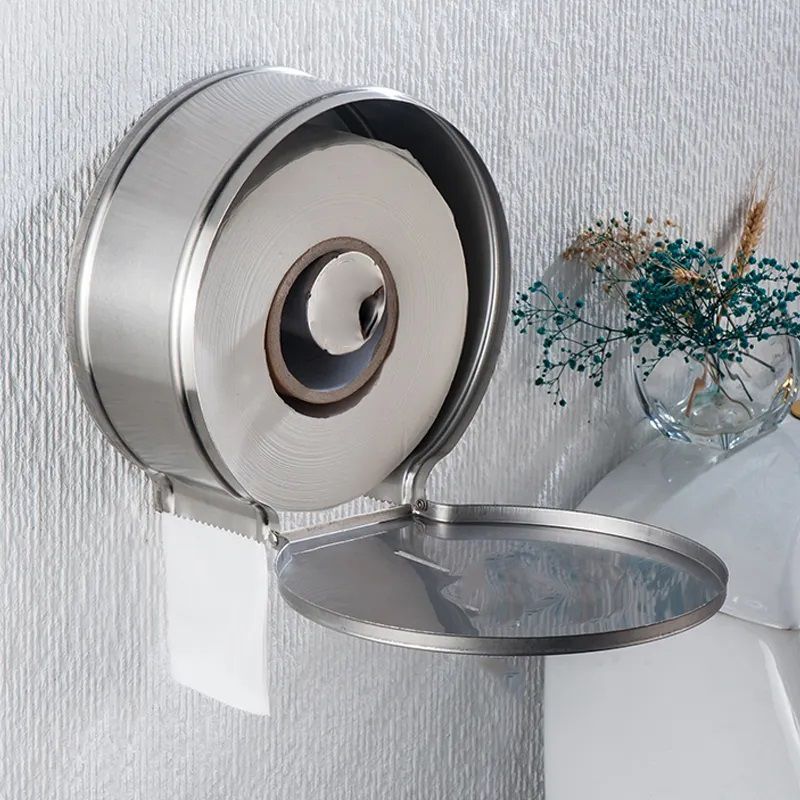 Stainless Steel Bathroom Roll Toilet Paper Dispenser - Image 3