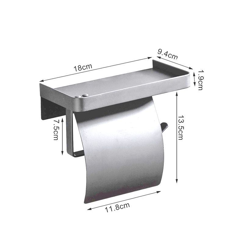 Stainless Steel Toilet Paper Roll Holder with Shelf Phone - Image 6