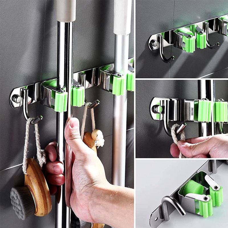 Wall mounted Stainless Steel Mop Organizer With Holder 28cm - Image 2