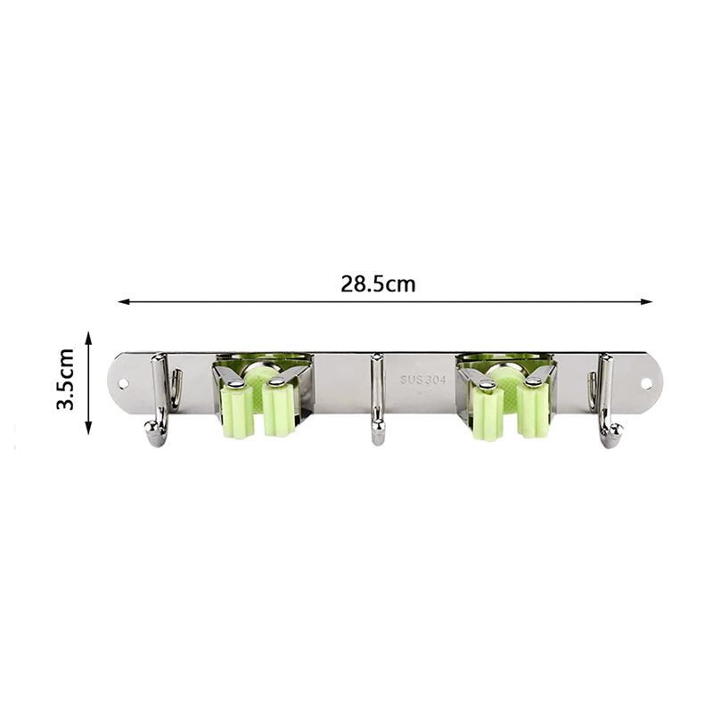 Wall mounted Stainless Steel Mop Organizer With Holder 28cm - Image 5