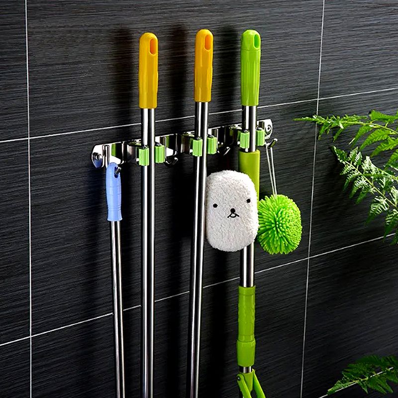 Stainless Steel Mop Organizer With Holder 38cm, Wall mount - Image 2