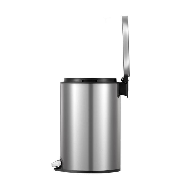 Round dustbin with stainless steel pedal 5L fingerprint resistant - Image 4
