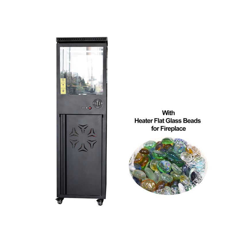Patio Heater Outdoor With Wheels in Black - Image 6