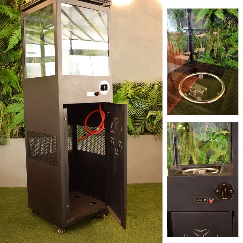 Patio Heater Outdoor With Wheels in Black - Image 5