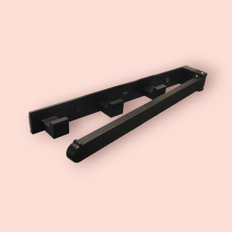 INFINITY wall mount towel 3 hooks multipurpose in black - Image 3