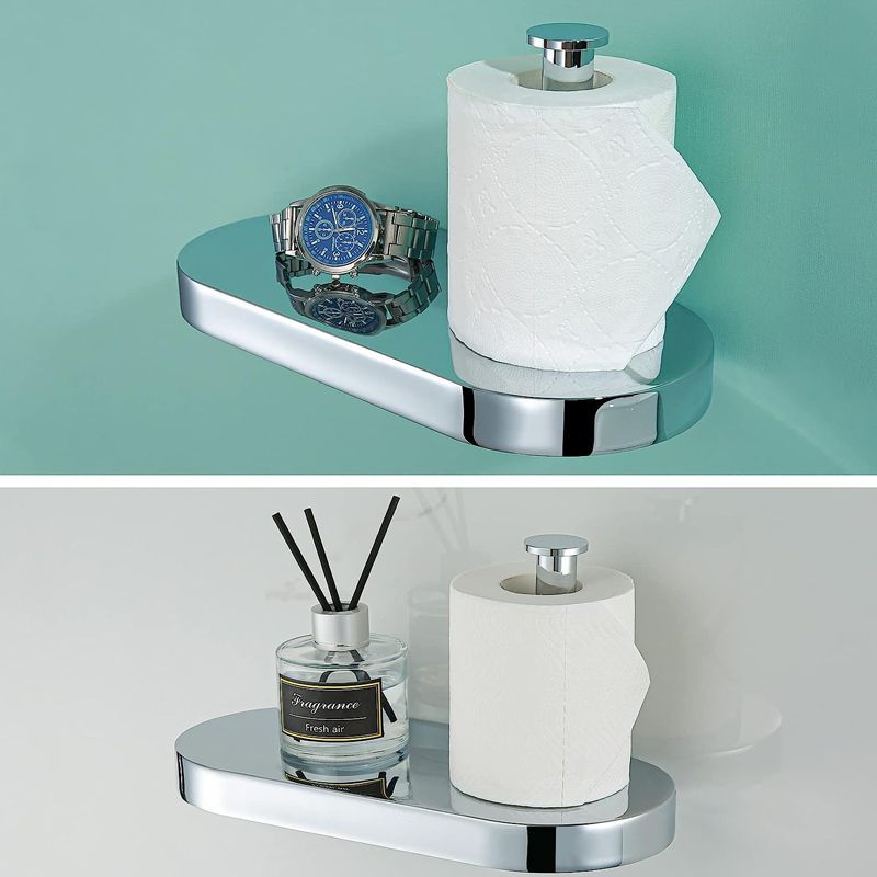TYKER Stainless Steel Toilet Paper Holder with Phone Shelf - Image 3