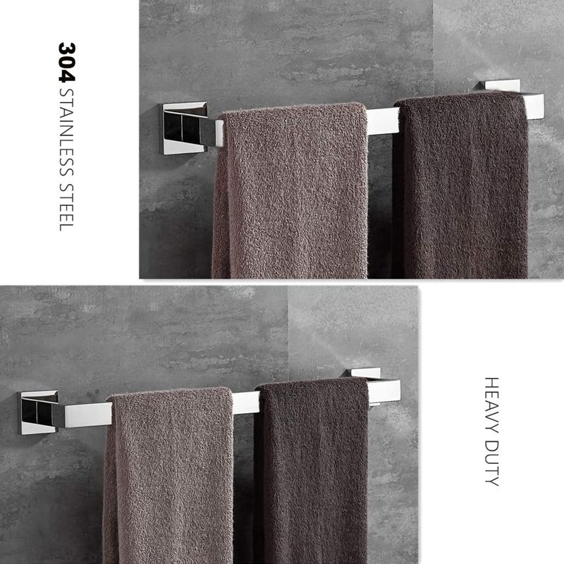 TYKER Stainless Steel Single Towel Bar 60 cm mirror finish - Image 2