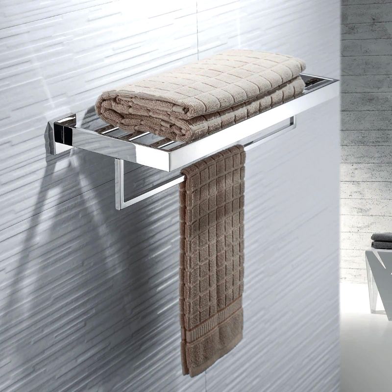 TYKER Hotel Stainless Steel Bathroom Towel Shelf mirror finish - Image 4